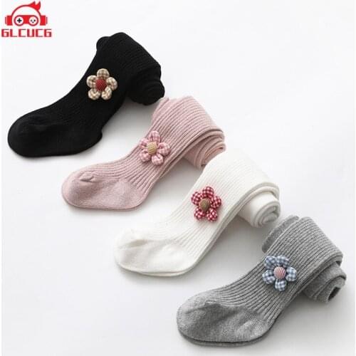 GLCUCG Baby Underpants Spring and Autumn Bowknot Medium Thick Cotton Child Base with Feet White Knitted Fabric Outer Wear Girl