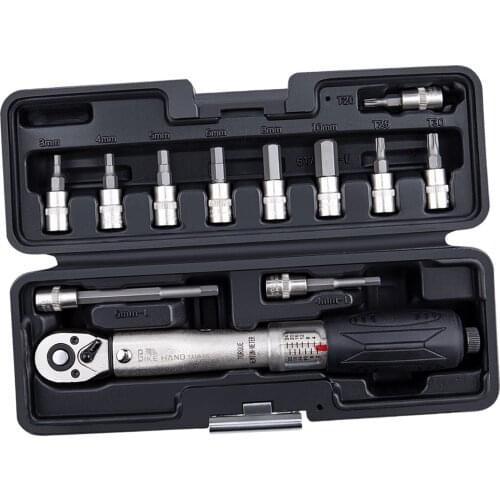 Bike Torque Wrench Set - 1/4 Inch Drive - 2 to 24nm, MTB & Bicycle Torque Wrench Tools. Hex/Allen 3-10, Torx 20-30, Storage Case
