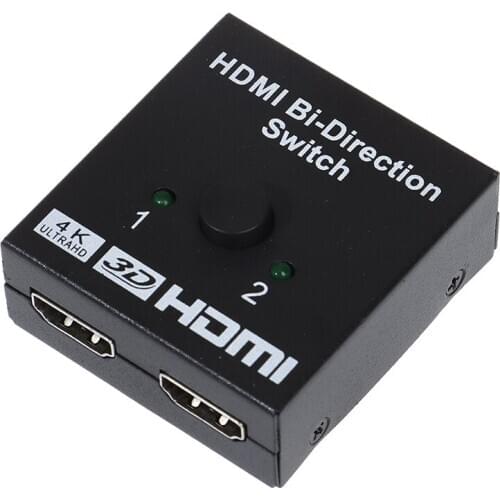 Hot Sale 4K HDMI Switch 2 Ports Bi-directional 1x2 / 2x1 HDMI Switcher Splitter Supports Ultra HD 4K 1080P 3D HDR HDCP