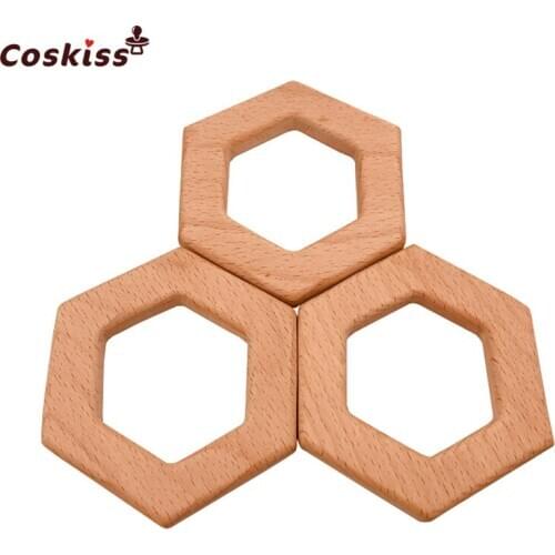 Beech Wooden Teether Hand Cut Coffee Cup DIY Pendant Accessories Eco-friendly Food Grade Wooden Teething Wood Baby Teether