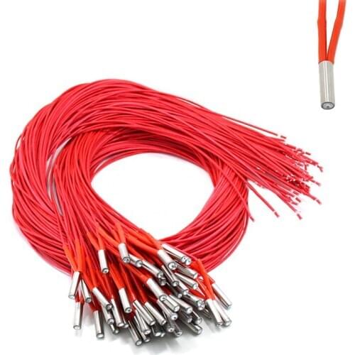 MEGA 3PCS 3D Printer 12V/24V Heater Cartridge 40W/30W Extruder Part 6*15/20/30mm 1M for HOTEND Volcano MK8 MK9 Extrusion