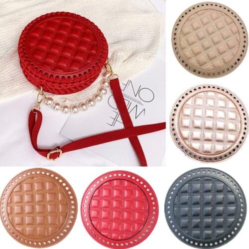 Round Shap Bag Bottom DIY Handmade Bag Accessory For Knitting Handbag Women Shoulder Crossbody Crochet Bag Shaper Pad PU Base