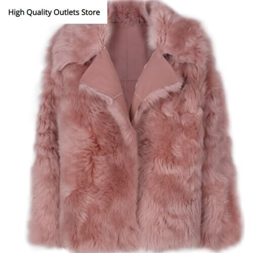 Genuine sheepskin jacket ladies shearling jacket women real lambskin