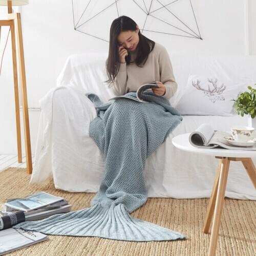 Hot Sale Simple Blanket Mermaid Tail Blanket Super Soft Warm Autumn Home Decoration Chair Bed Sofa Cover 3 Size Free Shipping