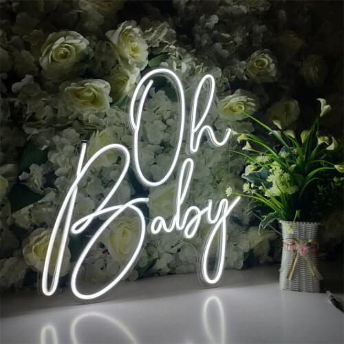 Oh Baby Neon Sign Led Light Custom Baby Shower Decoration For Party Bar Home Room Flexible Wall Mural Art Visual Wedding Decor 3