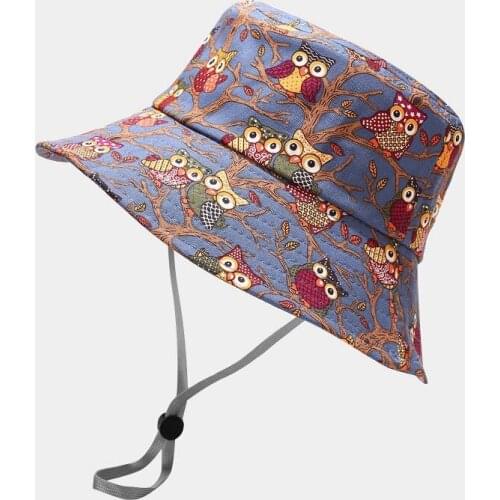 Ldslyjr Cotton Cartoon Print Bucket Hat Fisherman Hat Outdoor Travel Hat Sun Cap Hats for Men and Women 355