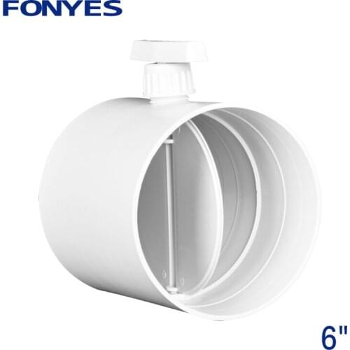 HVAC 160mm plastic air valve volume flow rate damper manual air duct check valve for ventilation pipe 6 inch