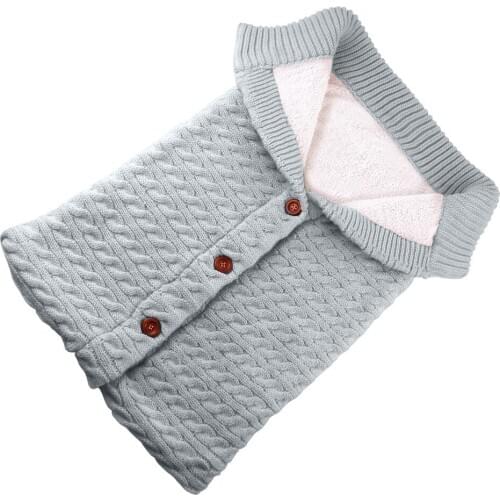 Hot Baby Sleeping Bag Baby Thick Plus Velvet Knitted Warm Sleeping Bag Yarn Trolley Sleeping Bag