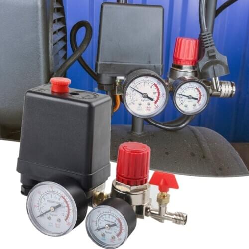 125 PSI Small Air Compressor Pressure Switch Control 15A 240V/AC Adjustable Air Regulator Valve Compressor Four Holes