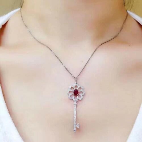 Ruby Pendant Natural And Real Ruby Necklace 925 sterling silver Fine jewelry Ruby Pendant