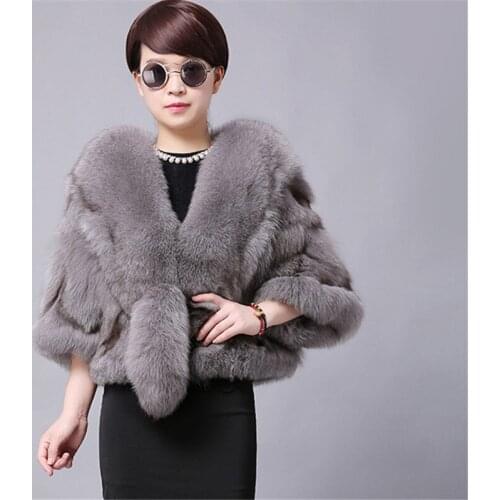 2020Hot new fox fur coat short paragraph leather natural fur new high quality fashion solid color fox fur collar fur coat