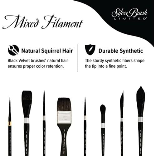 Silver Brush Black Velvet Painting Supplies
