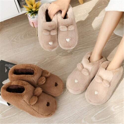 Children slipper parents and kids winter non-slip outdoor men women Slippers for Adult Cartoon Shoes cute Baby warm Slippers