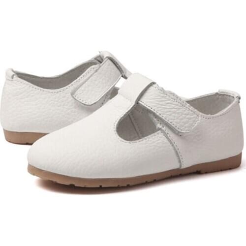 New 2018 White Flower Girls Genuine Leather Dress Shoes For Toddler Girls Spring Princess Shoe Party And Wedding Single Shoes 44