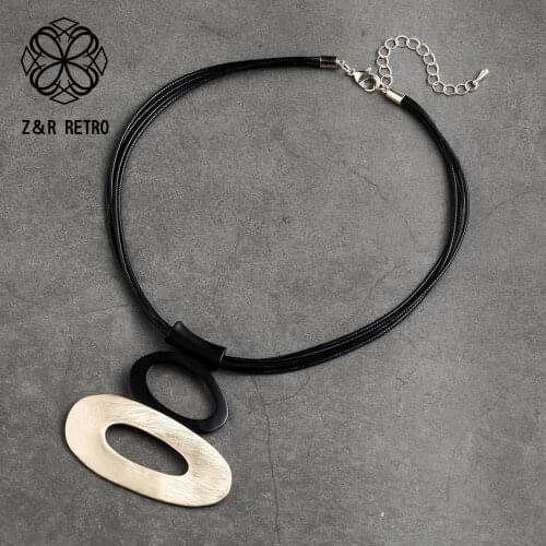 Vintage Jewelry Choker Necklace for Women Chunky Big Necklaces & Pendants Geometric Statement jewellery suspension 2020 New Gift