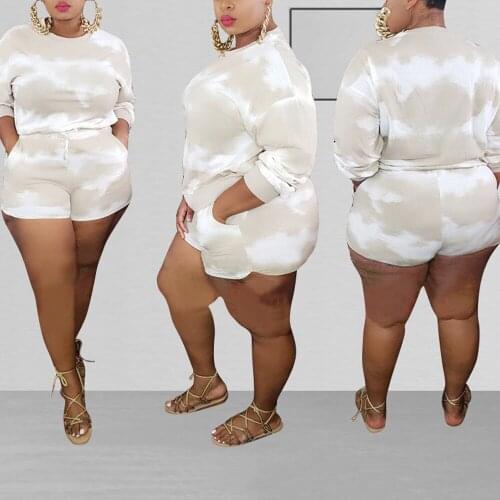 Shorts Sets Women 2021 Matching Set Causal Printed Blouse & Pants Loose Full Sleeve Pullovers Fashion Outfits 2 Pieces Sets New