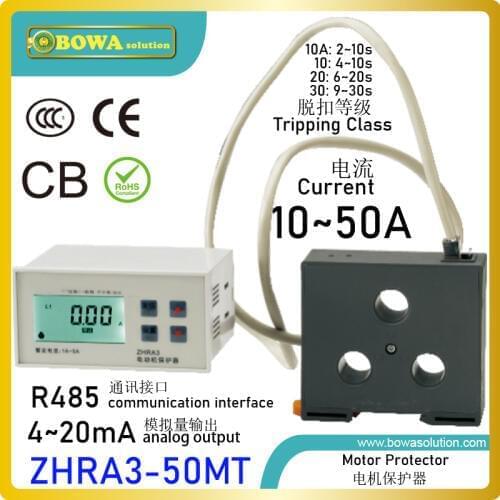 ZHRA3-50MT motor protector with RS485 port & 4-20mA output make motors in the refrigeration plant dynamic balance effectively