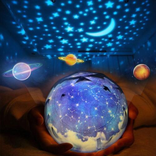 Star Night Lights for Kids Universe Cosmos Starry Sky Light LED Projector Rotating Lamp Nightlight Moon Sea World Decorative