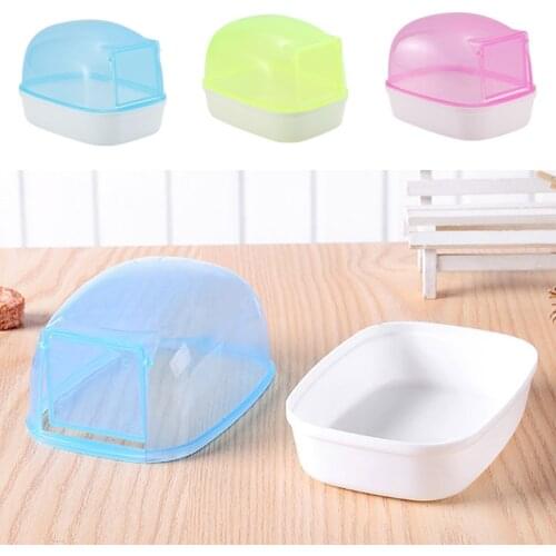 1PCS Pet Hamster Sand Bathroom Rectangle Non-slip Hamster Bath House Sand Bath Clear Container Small Animal Accessories
