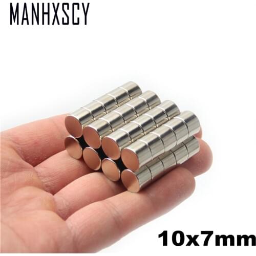 10pcs Neodymium N35 Dia 10mm X 7mm Strong Magnets Tiny Disc NdFeB Rare Earth For Crafts Models Fridge Sticking magnet 10x7mm