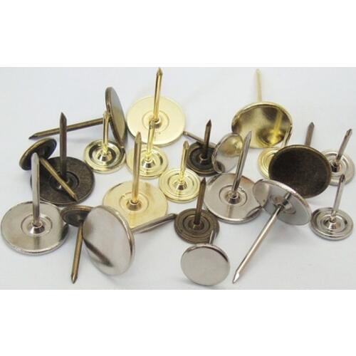 100Pcs/Lot Round Flat Head furniture upholstery nails Nail studs Tacks Gold Silver Bronze