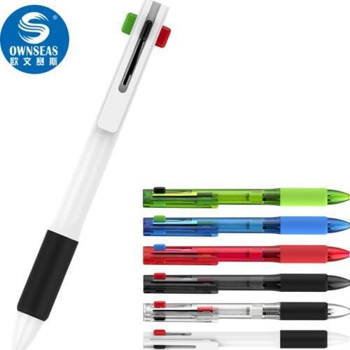 1000 pcs/lot Four Color Refill Ballpoint Pen Wholesale Click Action Plastic Custom Promotional Pen Logo Pen Imprint Company logo