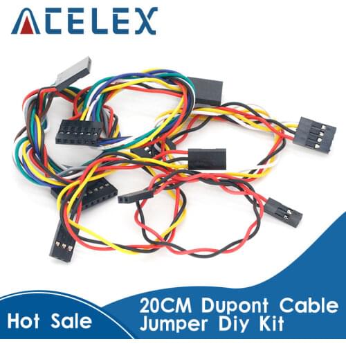 20CM Dupont Cable For Arduino 2.54mm Line Male Female Dupont Jumper Wire Cables 2P/3P/4P/6P/8P Wires Connector Diy Kit