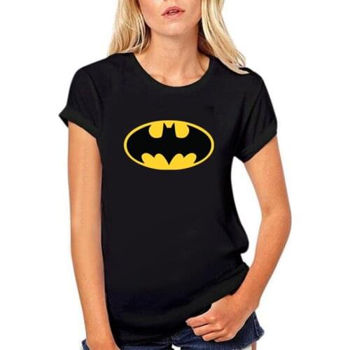 2021 Summer Fashion Shirt 100% Cotton Bat Graphic T Shirt Women Tops Base O-Neck Black Tees Cartoon Pictures Funny Girls Tshirt
