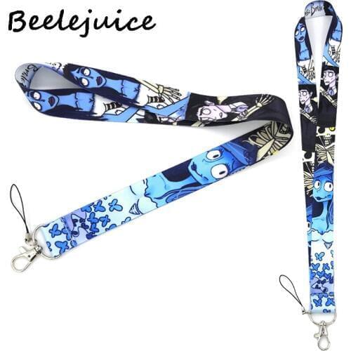 24pcs Corpse Bride Tim Burton kids 90s cartoon funny vintage Neck Lanyards ID badge card holder keychain Mobile Phone Strap Gift