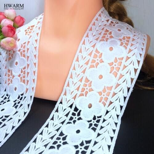 5yard 8cm Money pattern white african lace fabric ribbon trim wedding decoration hat pillow skirt accessories DIY full dress