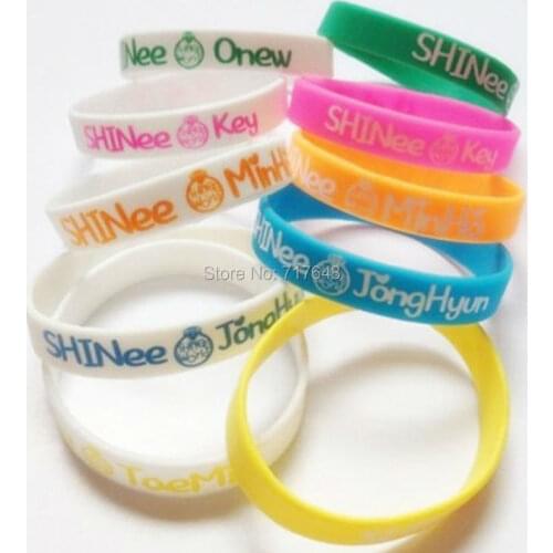 500pcs KPOP Shinee wristband silicone bracelets free shipping by FEDEX