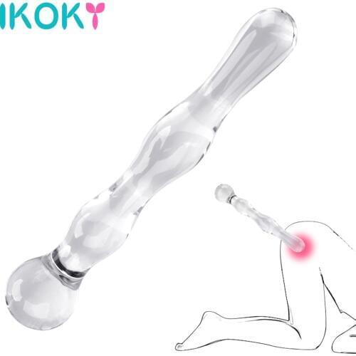 IKOKY Glass Anal Plug Crystal Butt Plug Dildos Sex Products Fake Penis Anal Sex Toys Sex Toys for Men Women Adult Products