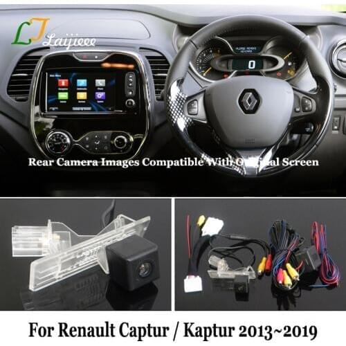 For Renault Captur Kaptur 2013~2019 Car Reverse Camera With 24Pin Connector / Original Screen Compatible Rear View Backup Camera