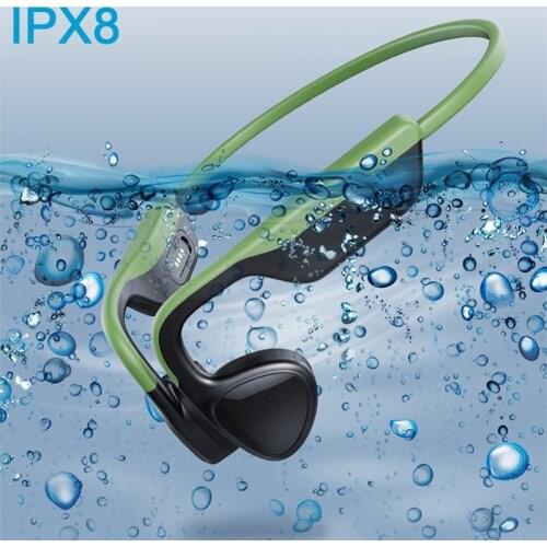New Swim Bone Conduction Headphones TWS Wireless Bluetooth Earphones IPX8 Waterproof Earbuds Sports Headset with Mic 8G SD Card