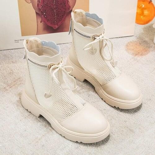 Women shoes 2021 summer new fashion Breathable sexy Casual shoes Sandals Light comfortable genuine leather Net shoe Women Boots