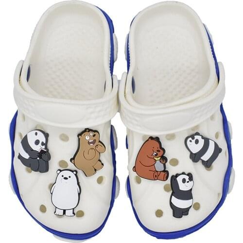 One Piece Of Cute Bare Bear Shoe Charms Of Cartoon Summer Fashion PVC Shoe Decoration