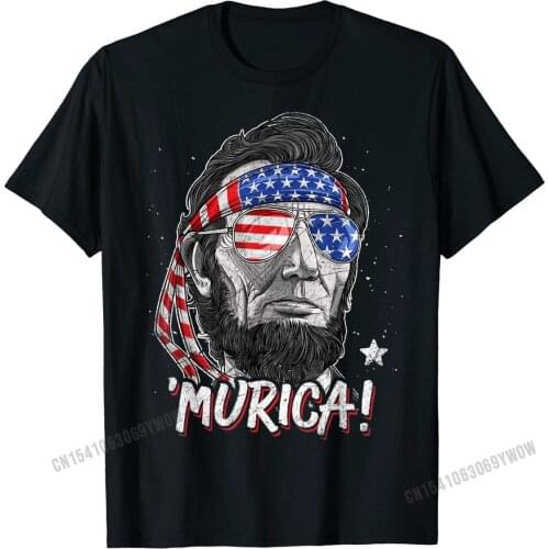 Merica Abe Lincoln T shirt 4th of July Men Boys Kids Murica T-Shirt Coupons Personalized T Shirts Cotton for Men Fitness