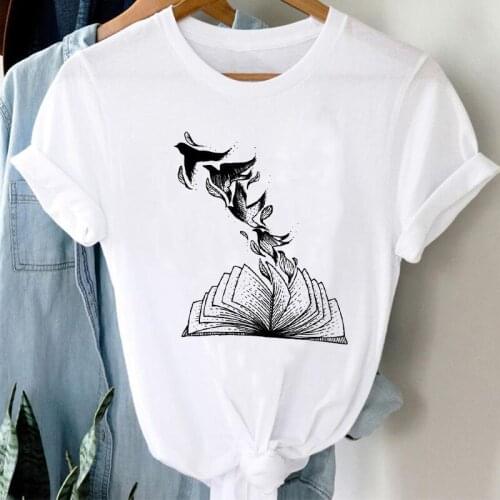 T-shirts Women Short Sleeve Bird Animal Spring Summer Cute 90s Girl Clothes Stylish Tshirt Top Lady Print Girl Tee T-Shirt