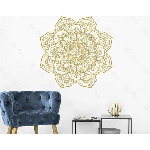 Art Wall Stickers Creative Mandala Flower Childrens Room Living Room Mural Yoga Wallpaper Vinyl Home Decoration Accessories