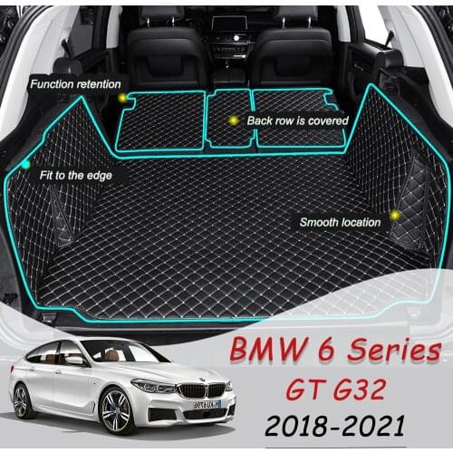Leather Car Trunk Mat For BMW 6 Series GT G32 2018-2021 Cargo Liner Accessories Interior Boot