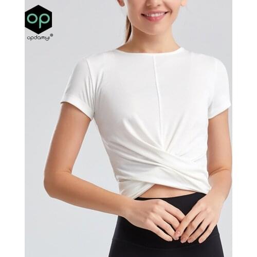 Summer Women Sport Tops Sexy Navel Yoga Shirt Short Sleeve Running Fitness T-shirts Gym Tops Clothes Breathable Tight Tee Blouse