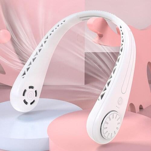 Summer Mini Neck Fan Portable Lightweight Bladeless USB Rechargeable Mute Sports Fans For Outdoor Ventilador Cooling Fans