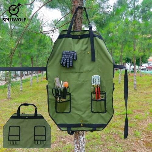 Multifunctional Apron 2-in-1 Cutlery Storage Bag and Apron for Outdoor Camping Picnic