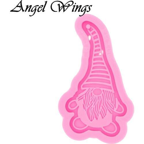 Cartoon Gnome Keychains Silicone Molds DIY Necklace Jewelry Shiny Epoxy Resin Mould DY0459