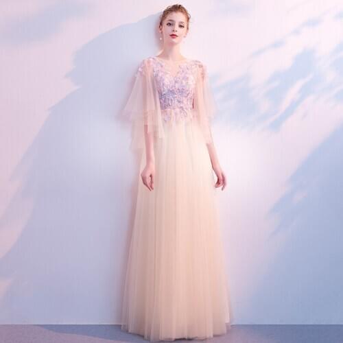 New Champagne Long Evening Dress Formal Dresses Evening Gown Formal Dress Women Elegant Vestidos De Fiesta Dress Party