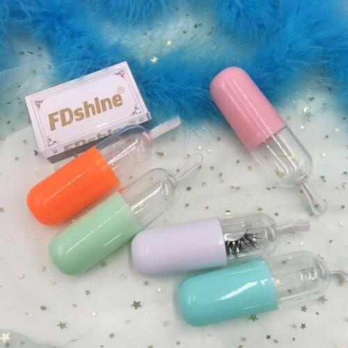 New Eyelash Packaging Pill Bottle Clear Lash Cases with Clear Tray Insert for Natural 5d 3d Mink False Eye Lashes