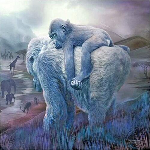 New Arrivals DIY Full Round/Square Diamond Painting Monkeys 3D Embroidery Cross Stitch Rhinestone Mosaic Home Decor Gift Y1187