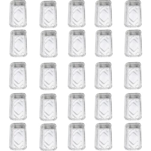 25x Disposable Tinfoil Baking Pans BBQ Grease Trays Fruit Bowl, for Outdoor Picnic Party