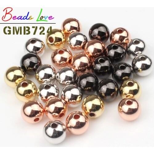 Wholesale Round Ball Metal Brass Copper Spacer Loose Beads for Jewelry Making 3mm 4mm 5mm 6mm 8mm Diy Charms Bracelet Jewellery