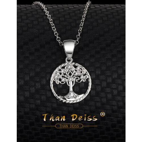 S925 Sterling Silver Round tree Necklace Europe And The United States Simplicity Tree of Life Ladies Secklace Jewelry Pendant